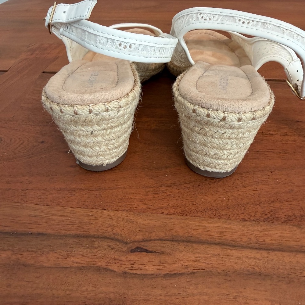 Lands End Off White Sling Back Open Toe Espadrill… - image 2